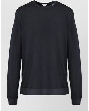 Malo Crew Neck Knitted Jumper Long Sleeves - Blue