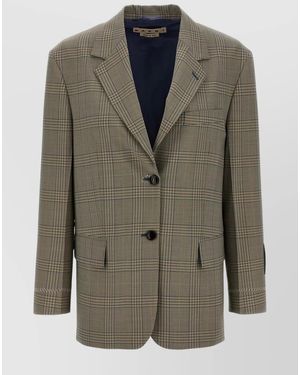 Marni Checked Blazer - Green