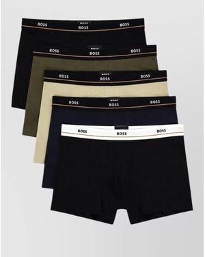 BOSS Cotton Stretch Boxer Briefs - Black