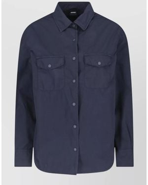 Aspesi Collared Jacket Flap Pockets Long Sleeves - Blue
