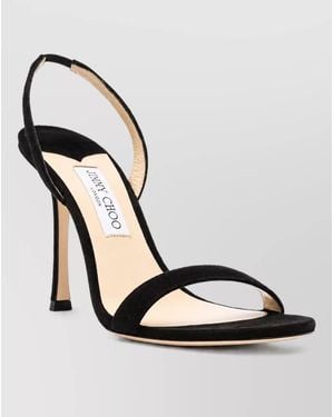 Jimmy Choo Suede Stiletto Sandals - White