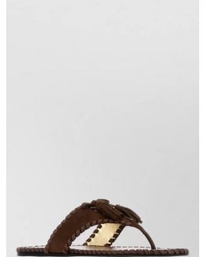 Prada Suede Thong Sandals Open Toe Flat Sole - Brown