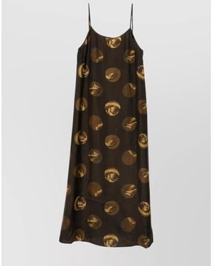 Uma Wang Printed Maxi Dress Sleeveless Design - Multicolor