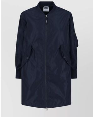 Aspesi Longline Jacket Ribbed Collar Pockets - Blue