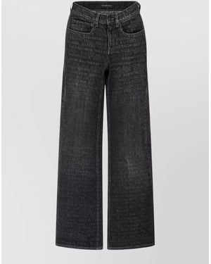 Balenciaga Denim Wide-Leg Trousers - Black