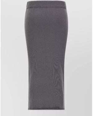 Entire studios Midi Knit Skirt Elastic Waistband Hem - Gray