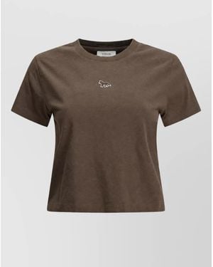 Maison Kitsuné Baby Fox Cotton Crew-Neck T-Shirt - Brown
