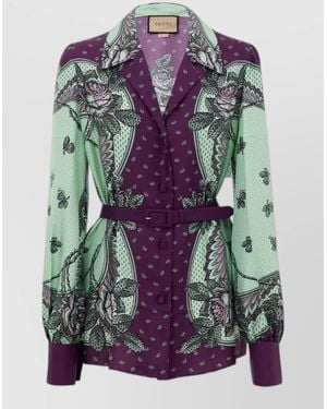 Gucci Silk Printed Shirt - Purple