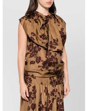 Uma Wang Printed Midi Dress - Brown