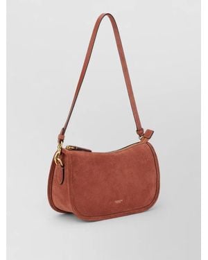 COACH Suede Oval Shoulder Bag Tone Hardware - White