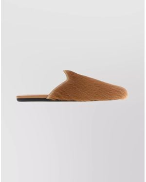 Prada Soft Calf Hair Flat Slippers - White