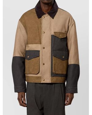 Isabel Marant Cotton Patchwork Single Breasted Coat - Black