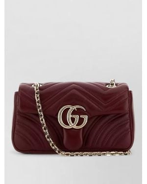 Gucci Small Marmont Nappa Leather Shoulder Bag - Purple