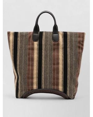 Emporio Armani Striped Shoulder Bag - Black