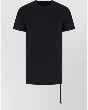 Rick Owens Cotton Ribbed Crew Neck Short Sleeve T-Shirt - Black