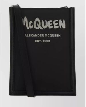 McQueen Leather Mini Crossbody Bag - Black
