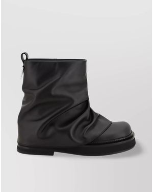 The Attico Leather Mini Robin Combat Ankle Boots - Black