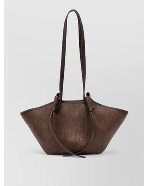 Yuzefi Suede Mochi Tote Bag Long Handles - Brown