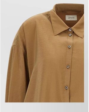Lemaire Twisted Shirt Relaxed Fit Long Sleeves - Brown