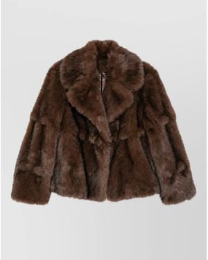 Ermanno Scervino Faux Fur Long-Sleeve Coat - Brown