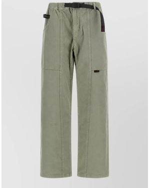 Gramicci Cotton Twill Cropped Loose Trousers - Green