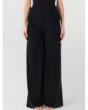 THE GARMENT Pisano Tailored Trousers Pleats Belt Loops - Black
