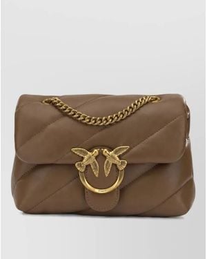 Pinko Leather Clutch Bag - Brown