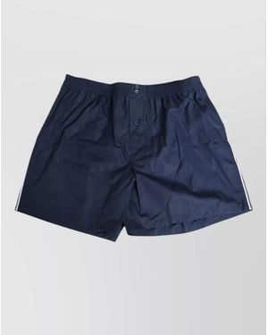 Dolce & Gabbana Cotton Boxer Shorts Elastic Waistband Buttons Stripe - Blue