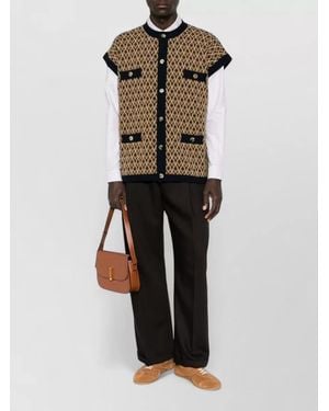 Valentino Garavani Knit Jacket Short Sleeves Regular Fit Pockets - Multicolour