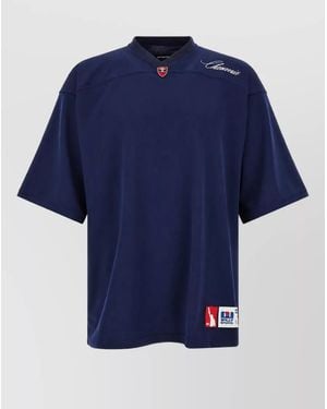 Willy Chavarria Oversized Short-Sleeve V-Neck T-Shirt - Blue