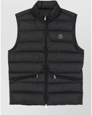 Moncler Padded Coat Stand Collar Front Pockets - Black