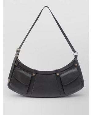 Pinko Shoulder Bag Adjustable Strap Buckle Detail - Black