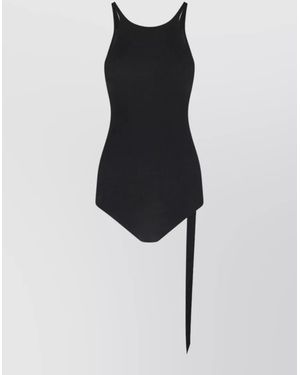 Rick Owens Beachwear Dress Round Neckline Side Tie - Black