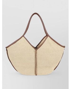 Hereu Calella Raffia Tote Bag Dual Handles - Natural