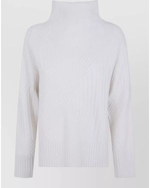 JOSEPH Merino Wool Ribbed Turtleneck Sweater - White
