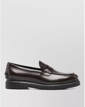 Tod's Leather Calgary Loafers - Gray
