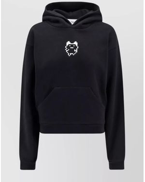 Coperni Organic Cotton Hooded Sweatshirt Featuring Embroidery - Blue