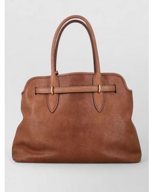 Miu Miu Aventure Tote Bag Structured Shape Buckle - Brown