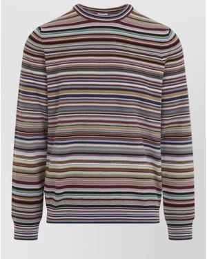 Paul Smith Striped Crew Neck Jumper Long Sleeves - Grey