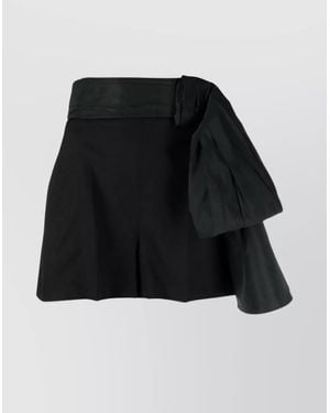 McQueen Wool High-Rise Straight-Leg Tailored Shorts - Black