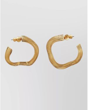 Cult Gaia Palais Hoop Earrings Textured Design - Multicolour
