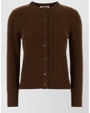 トップス john smedley crew neck cardigan miumiu Miu Miu Grey Cashmere Logo Cardigan | Harrods UK