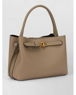 Tod's T Timeless Mini Leather Shoulder Bag - Natural