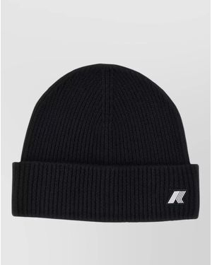 K-Way Wool Ribbed Beanie - Black