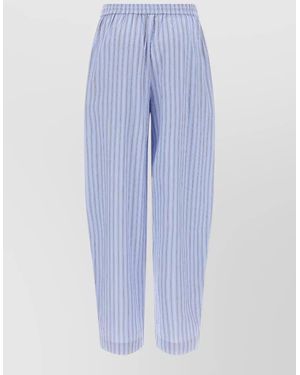 ROTATE BIRGER CHRISTENSEN Cotton Tapered Wide-Leg Pyjama Bottoms - Blue