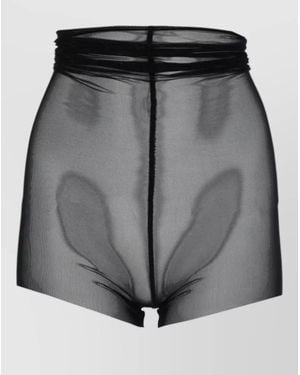 Rick Owens High Waist Sheer Layered Shorts - Grey