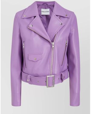 Stand Studio Leather Jacket - Purple