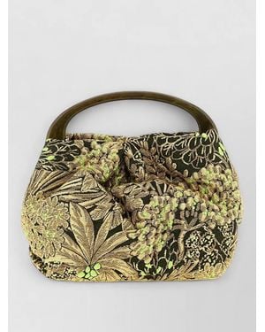 Dries Van Noten Silk Jacquard Shoulder Bag - Metallic