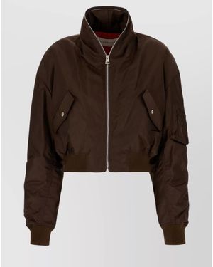 Givenchy Padded Cropped Bomber Jacket - Brown