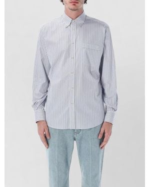 Valentino Garavani Striped Cotton Shirt Button Down Collar - Blue